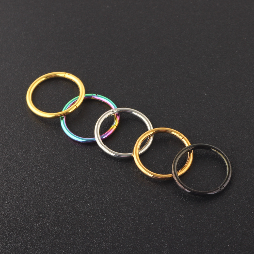 Flower Pattern Vacuum Plating Flower Titanium Steel Ethnic Style Earrings Nose Ring