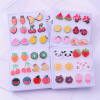 Cute fruit earrings, jewelry, accessory, plastic resin, ceramics, wholesale