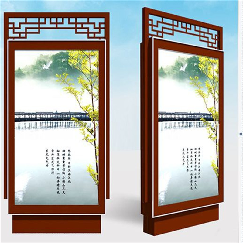 定做复古式灯箱立式复古灯箱双面灯箱落地式双面灯箱广场灯箱