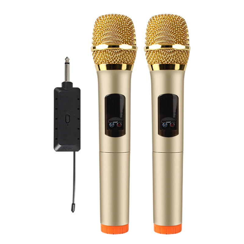 JIY一拖二无线麦克风 跨境家用舞台会议KTV唱歌U段动圈手持话筒