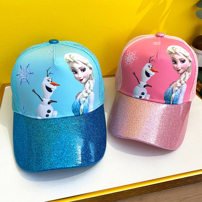 girl Hat Thin section Aisha princess Sunscreen sunshade Mesh Duck tongue sunlight Child Large children Baseball cap