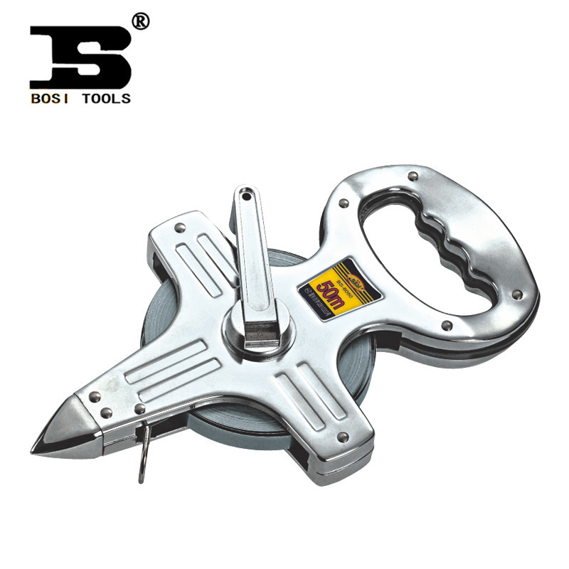 香港波斯工具 全钢手提架式钢卷尺 30/50米塑料插地架子测量工具