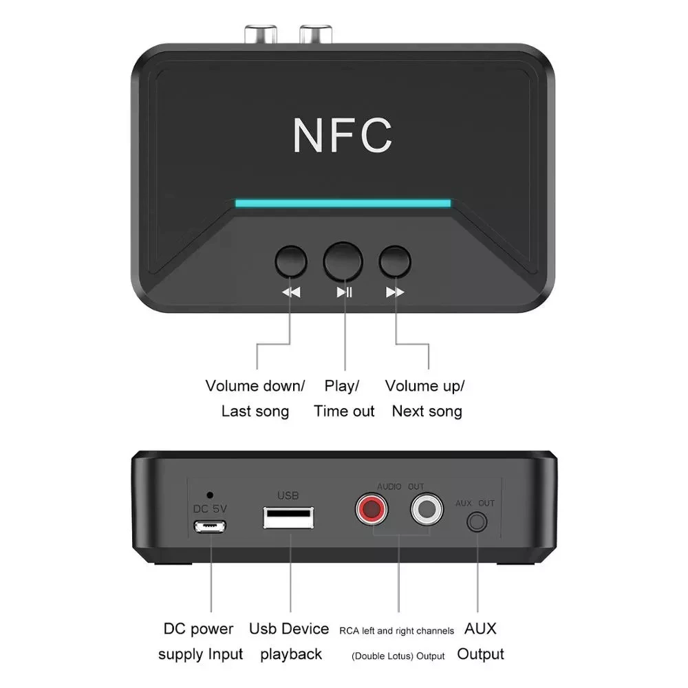 Bluetooth music receiver NFC Bluetooth receiver car Bluetooth speaker Bluetooth receiver 5.0 Bluetooth RCA
