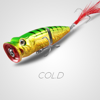 2Pcs Topwater Popper Fishing Lure 70mm/8.5g Hard Plastic Minnow Popper Baits Fishing Tackle