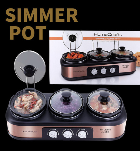 Nostalgia fully automatic soup stew three-head pot casserole stewed pig's feet and porridge woman confinement gift