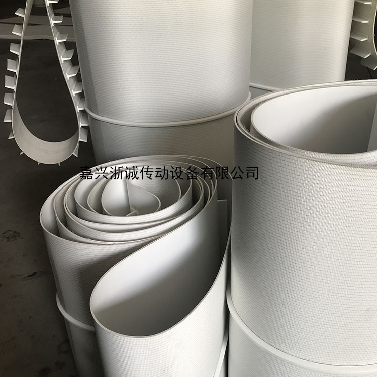 厂家直销食品输送机输送设备 食品流水线PU输送带 PU挡板带