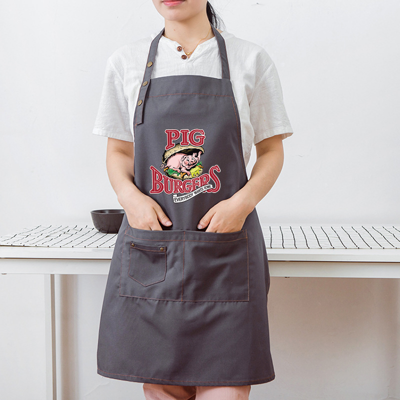 Estilo coreano de la manera té leche comida rápida hamburguesa postre tienda hornear delantal sin mangas imprimible logo trajes