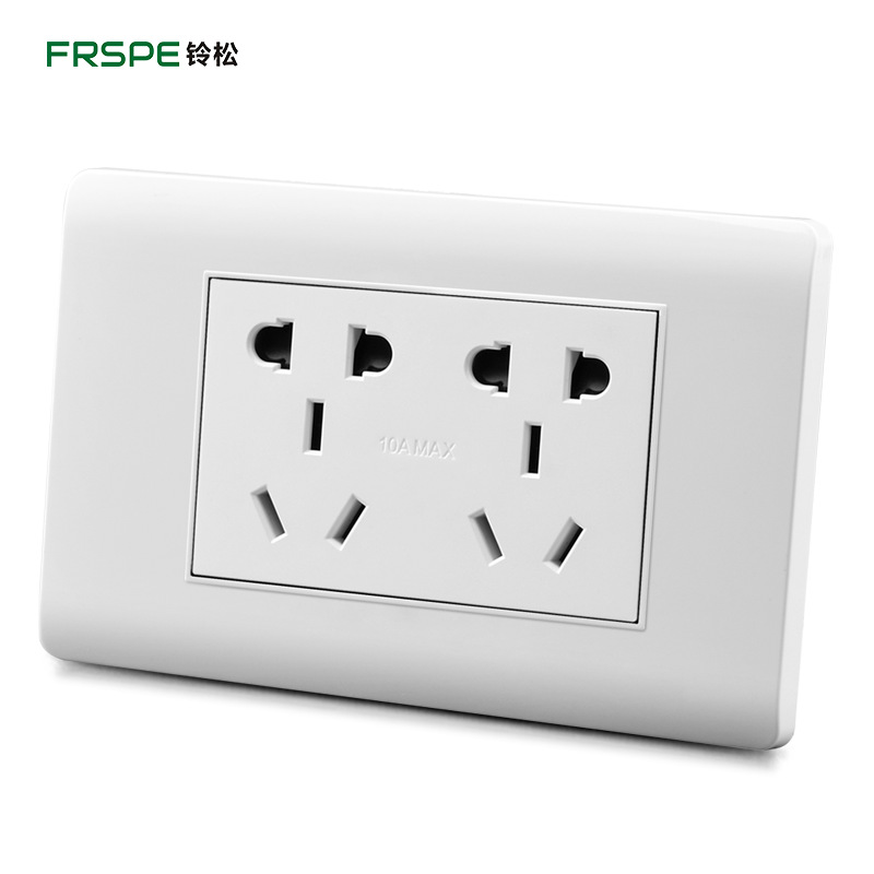 De una sola pieza de 10 agujeros de tipo 118 interruptor de pared socket decoración del hogar panel de interruptor de enchufe blanco de dos posiciones de 10 agujeros socket