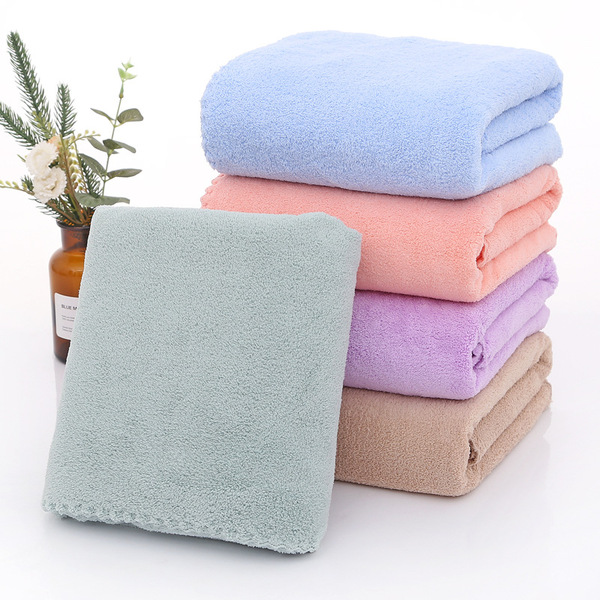 Coral velvet bath towel