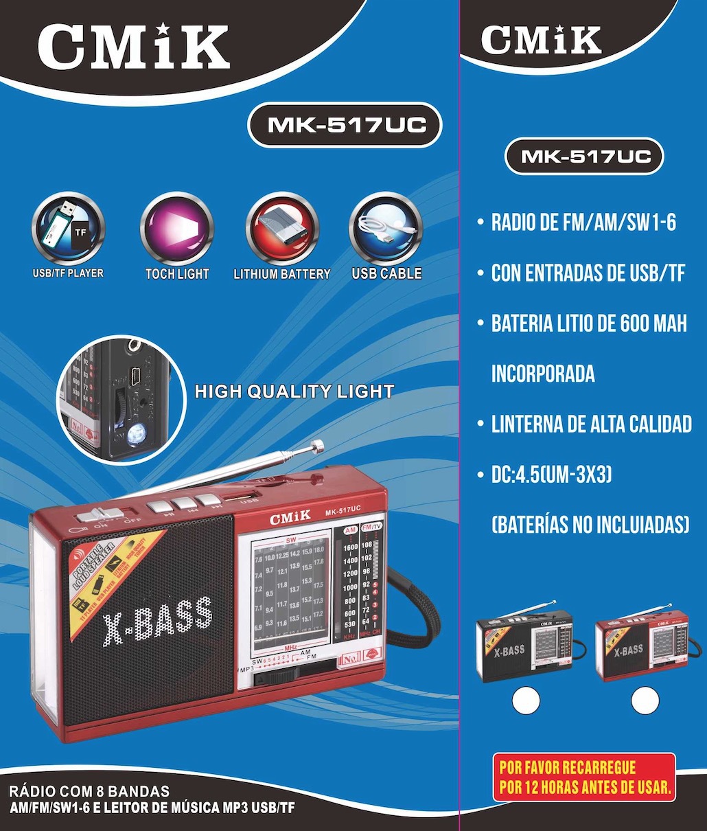 cmik multi-band multi-functional card-inserting flashlight radio, export-oriented speaker radio, card-inserting radio detail image 2
