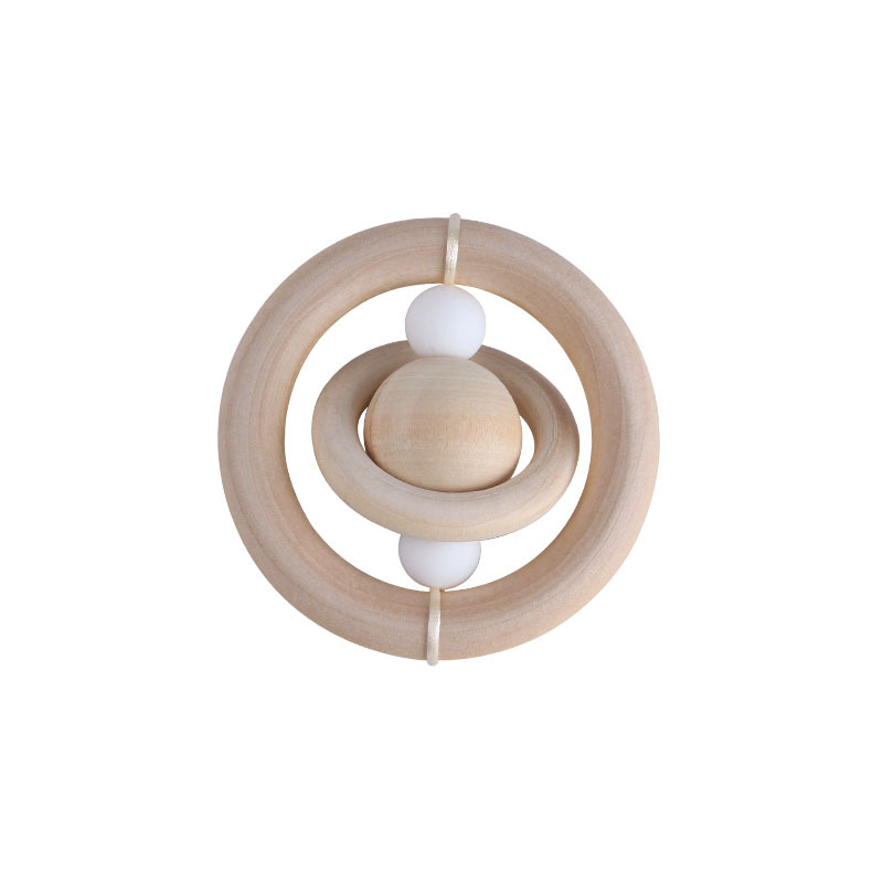 Bebé de madera mano ejercicio agarre juguete teether creativo planeta juguete bebé teether palo de juguete teether