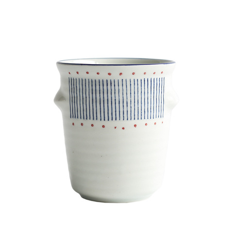 Nishida Muyu Japanese-style high-temperature underglaze color hand-painted ceramic household chopstick barrel drain chopstick barrel storage rack chopstick cage