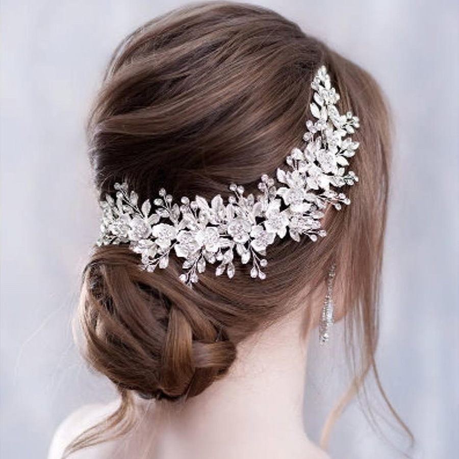 Fashion White Leaf Hairband Bridal Headdress display picture 5