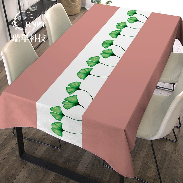 RNPT Ruinan [Новые продукты оптом] Скатерть из нордической листовой печати водонепроницаемая маслостойкая и противообрастающее одноразовая скатерть из ПВХ