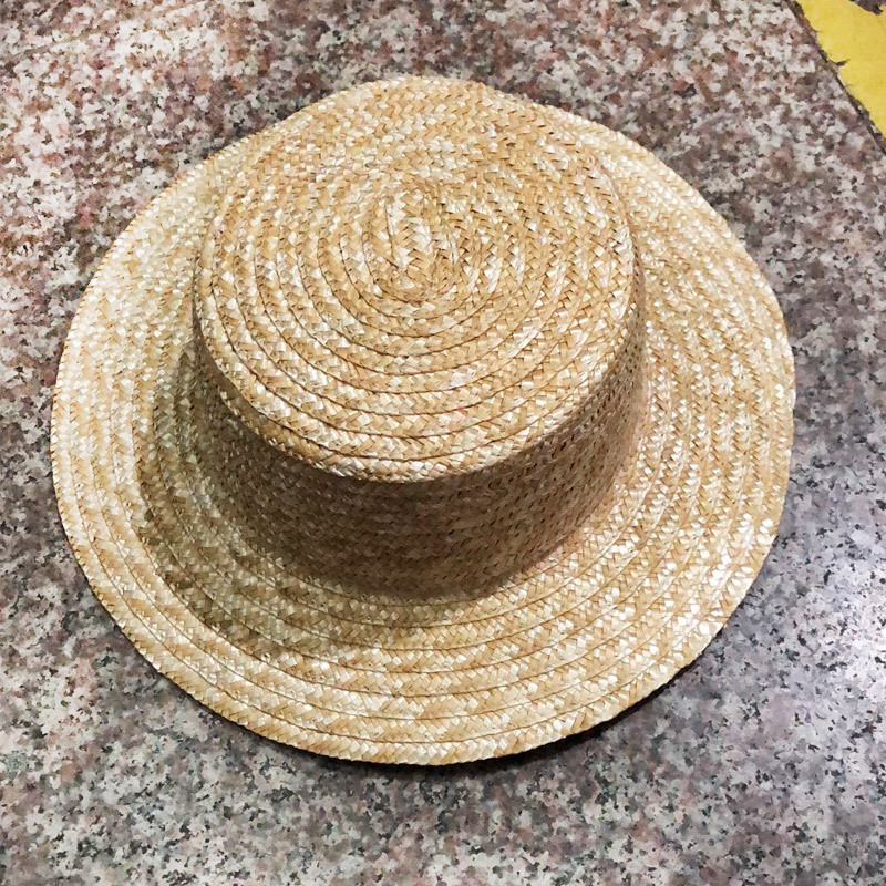 Unisex Vacation Solid Color Flat Eaves Straw Hat display picture 2