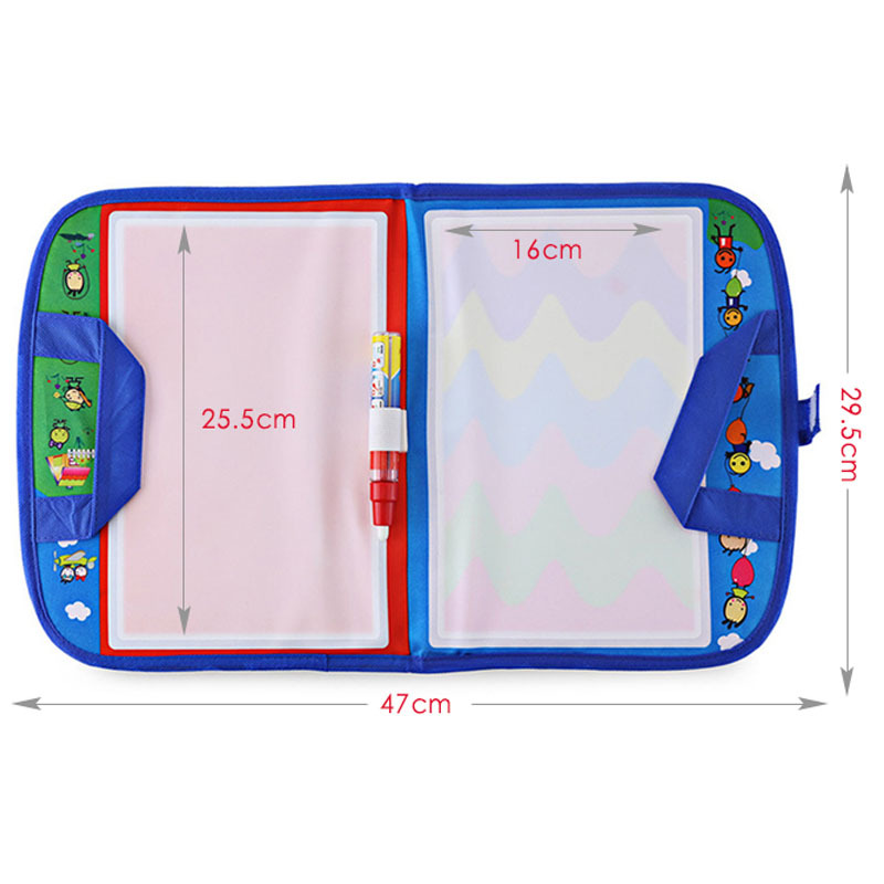 跨境 兒童魔法畫畫彩色水畫布涂鴉寫字毯手提背包 嬰幼兒早教玩具