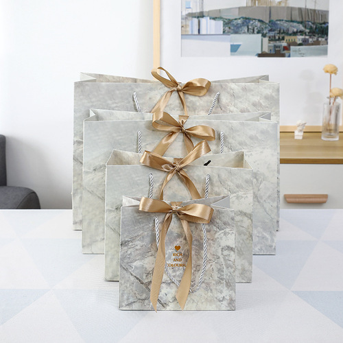 Ins style gift bag marble pattern packaging bag fashion gift bag wedding candy bag clothing store paper bag