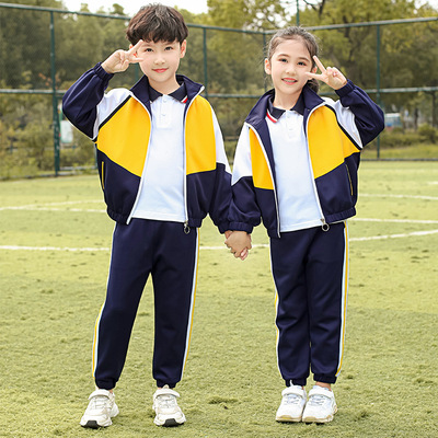 Kindergarten clothes Autumn 2020 new pattern pupil British style school uniform children motion Two piece set Class clothes customized