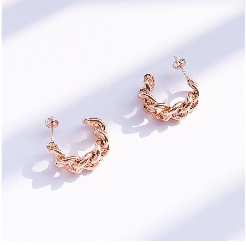 Boucles D&#39;oreilles Creuses Rétro Simple Torsion display picture 6