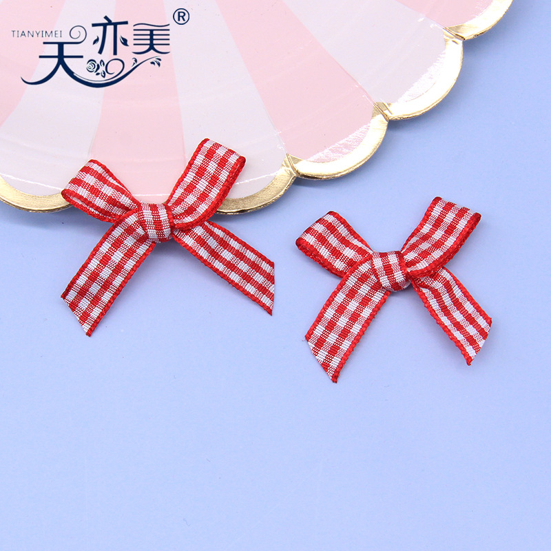 1cm Plaid con arco accesorios de ropa arco niños falda calcetines decorativos Plaid cinta arco