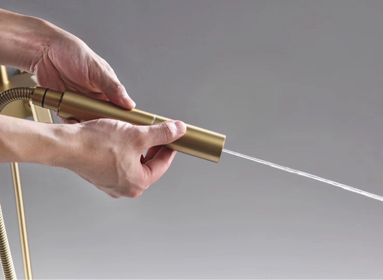 Description Picture 5 of itemBrushed Gold Shower System 10" Shower Faucets Bathroom Rain Shower Head 3-Setting Handheld Shower Faucet Set