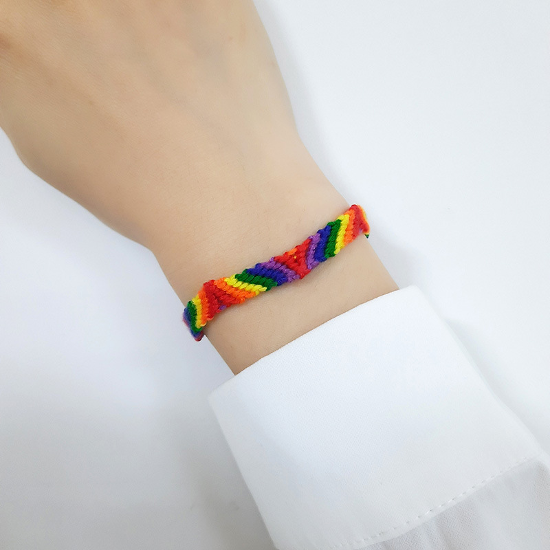Fashion Rainbow Bow Knot Cord Knitting Women's Bracelets display picture 1