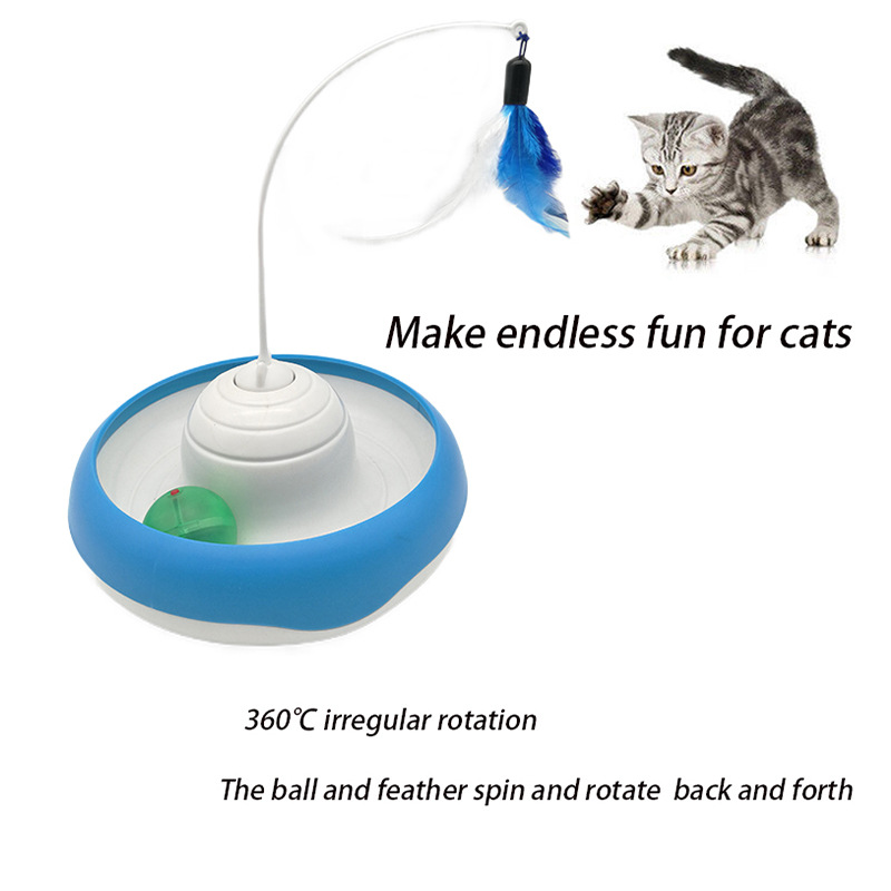 跨境寵物用品逗貓玩具多功能 寵物電動(dòng)逗貓棒自動(dòng)羽毛轉(zhuǎn)盤(pán) 逗貓器