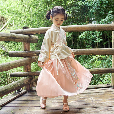 children Hanfu Autumn Original Improvement Chinese style Tang costume Ultra cents girl ancient costume new pattern wholesale Ethnic style suit