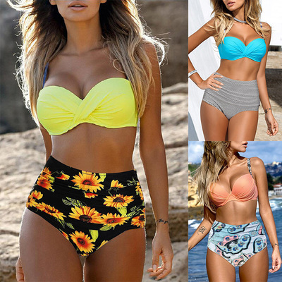 2021 New Bikini sexy printing Swimwear Two piece set Sandy beach on vacation Fission Swimsuit suit