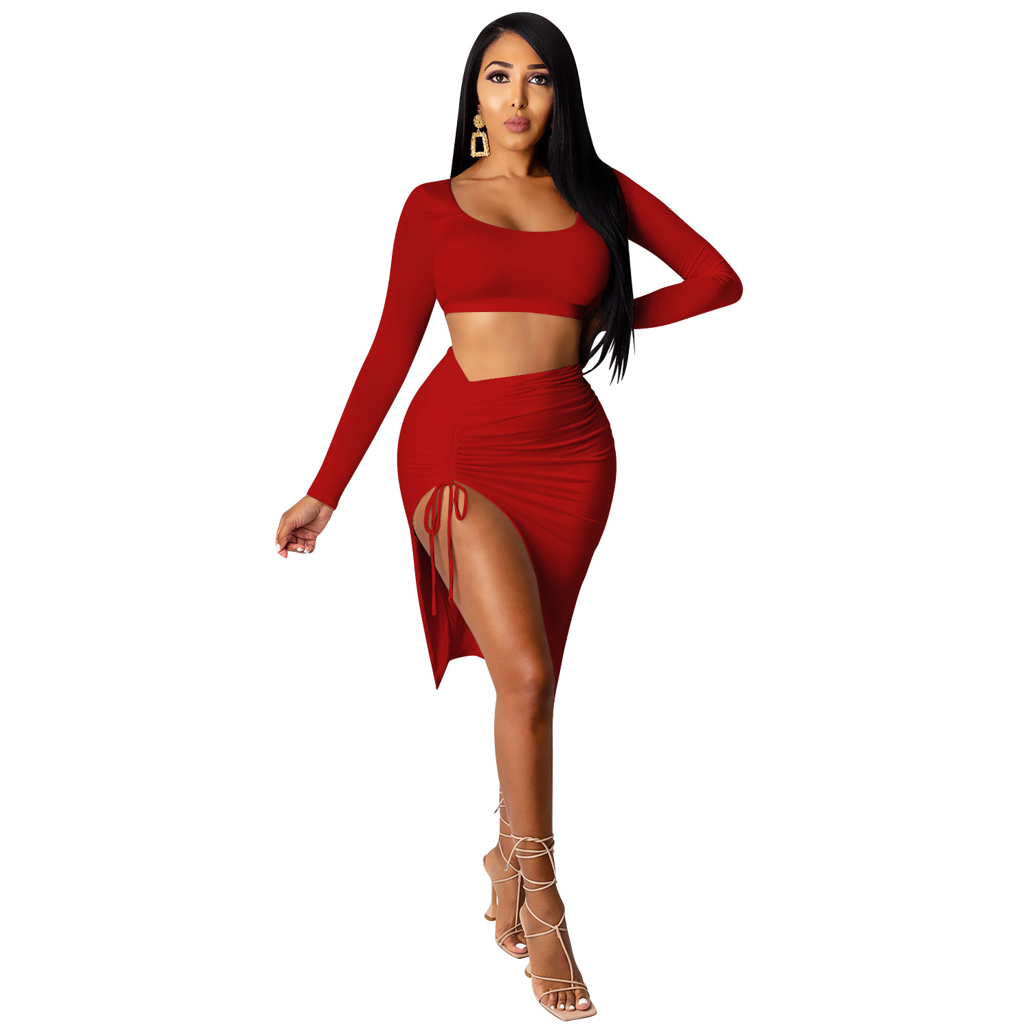 Sexy Pleated 2-Piece Set NSXYZ68578