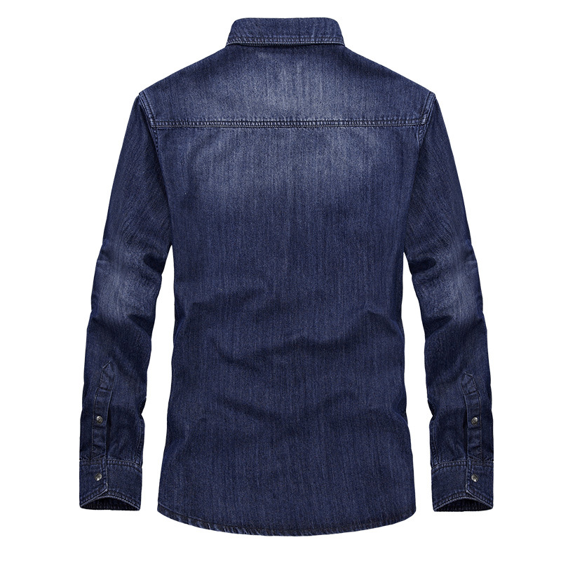 Camisa de manga larga de mezclilla transfronteriza primavera y otoño transpirable juventud algodón moda casual guapo camisa de todos los partidos de los hombres en stock