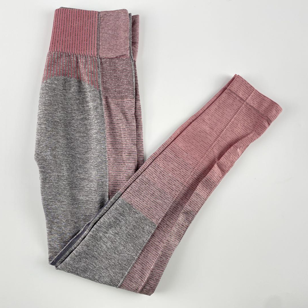 pantalones de yoga de fitness de yoga de punto a rayas NSLX30970