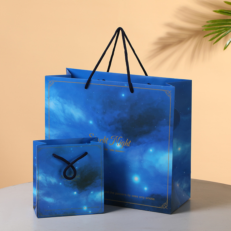 厂家直供婚庆手提袋 创意星空礼品袋 节日活动手提袋可定制logo