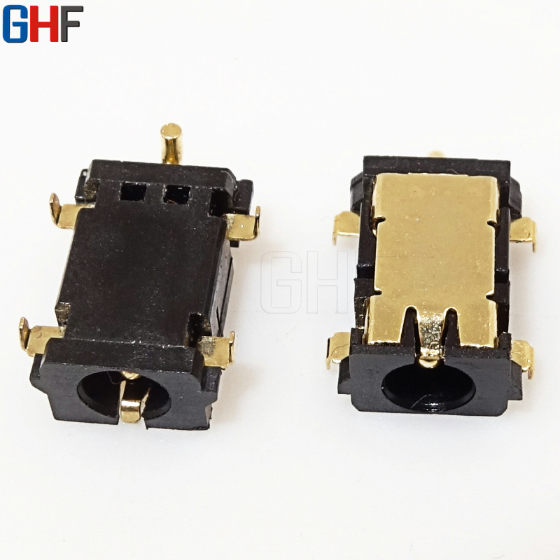 DC045A电源插座沉板镀金DC361充电接口3.5*1.3卧式4脚贴片 DC母座