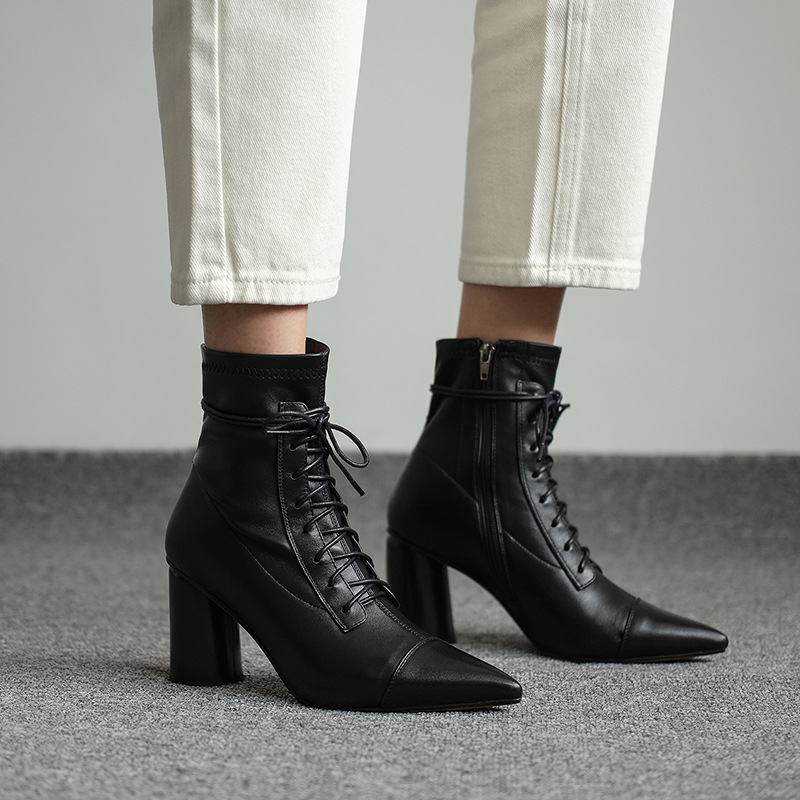 Chiko Pililani Pointed Toe Block Heels Boots