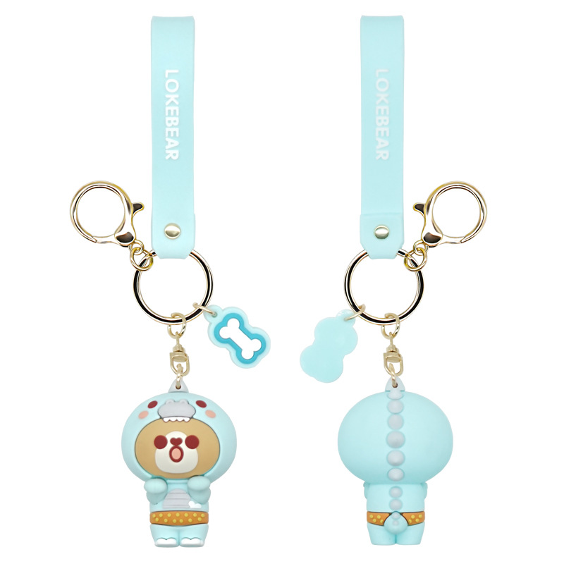 正版授权 卡通PVC软胶钥匙扣 礼品 创意汽车挂件珞可熊钥匙扣批发