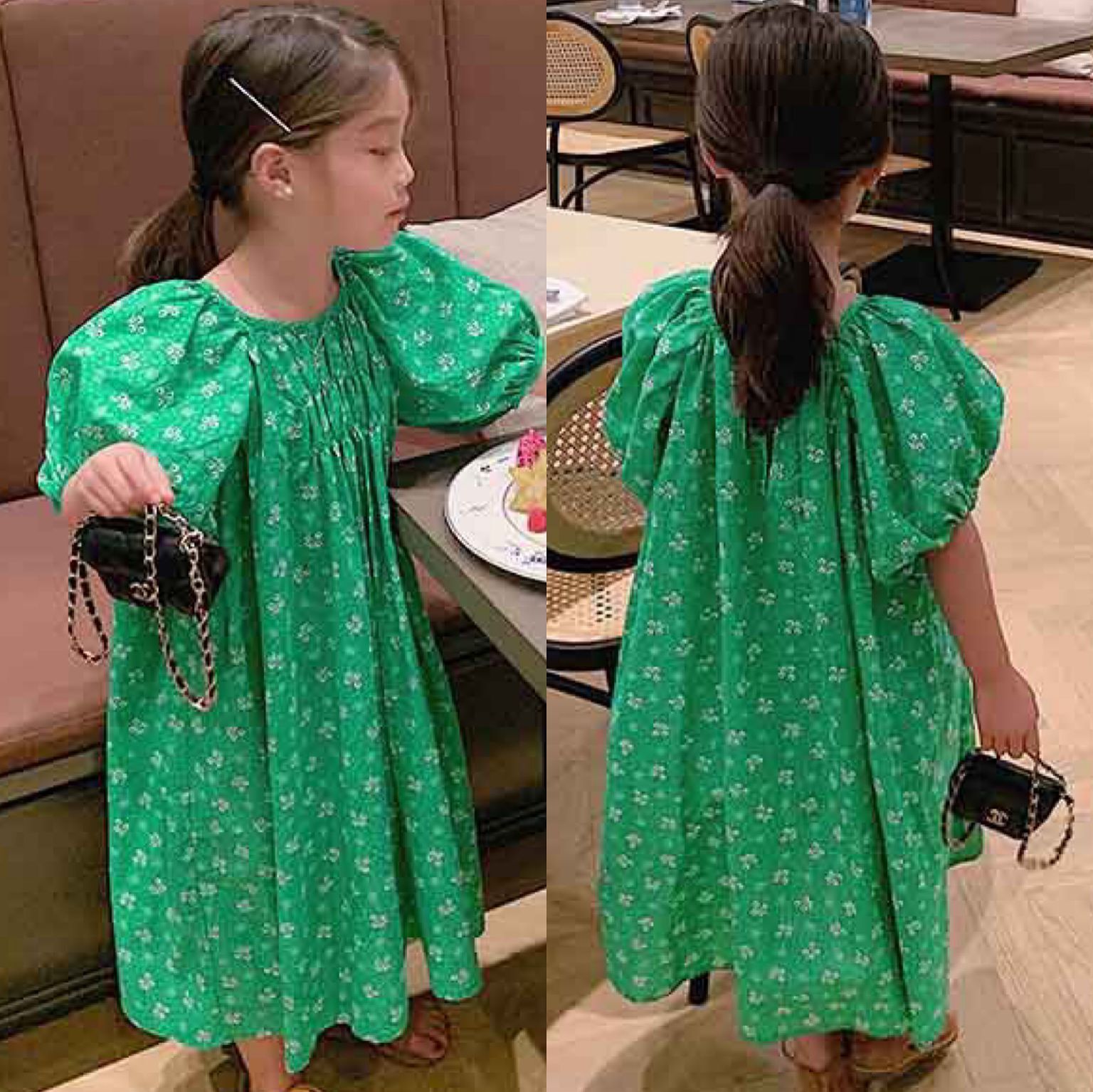 Children's floral dress summer style gir...