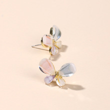 2g Weight Earrings, Ear Studs Classification Wedding, Travel Occasion Bow Knot Pattern Women'S Gender White, Pink, Purple Color Fashion New Three-dimensional Butterfly Korea Trendy Fashion Wild Resin Earrings Wholesale Nihaojewelry 1