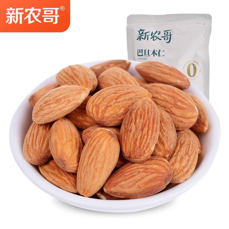 新农哥巴旦木仁坚果孕妇儿童款炒货食扁桃仁138gx2袋干果仁