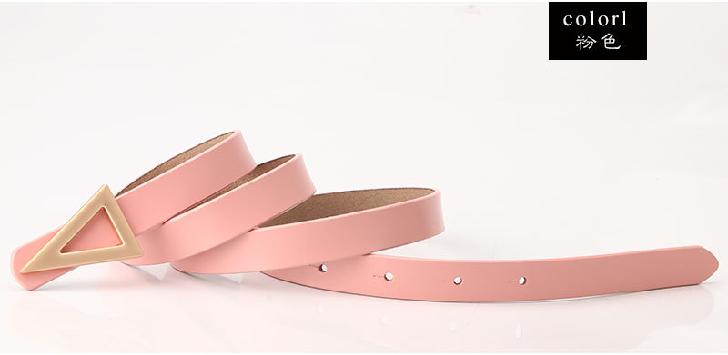 Ladies Leather Belt Matte Triangle Snap Belt Korean Fashion Dress Decorative Belt Thin Wholesale Nihaojewelry display picture 8