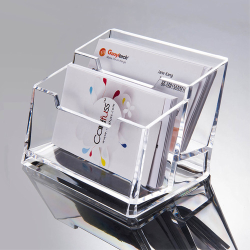 Transparent single-layer plastic business card holder for exhibition business desktop business card box simple double-layer three-layer business card holder card holder