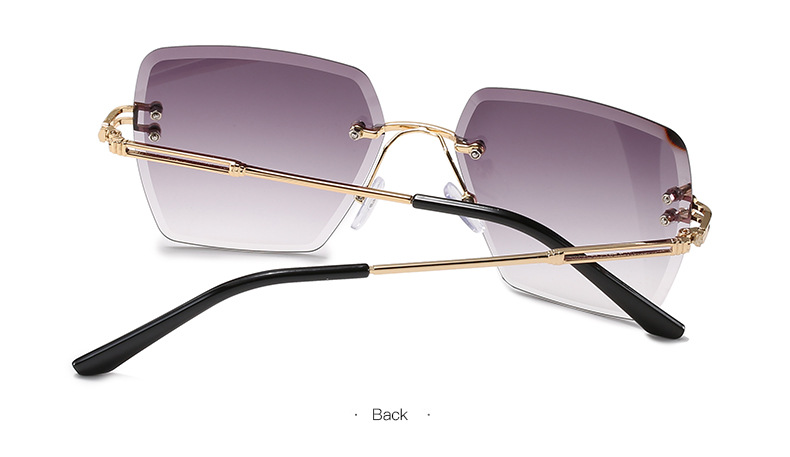 Nouvelles lunettes de soleil à bords coupés sans cadre les plus vendues pour femmes en Europe et en Amérique, lunettes de soleil à dégradé polygonal tendance, lunettes transfrontalières_voghion.com