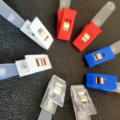 PVC Plastic Clip Blue Transparent Cover Clip Document Card Holder Spring Clip Plastic Clip