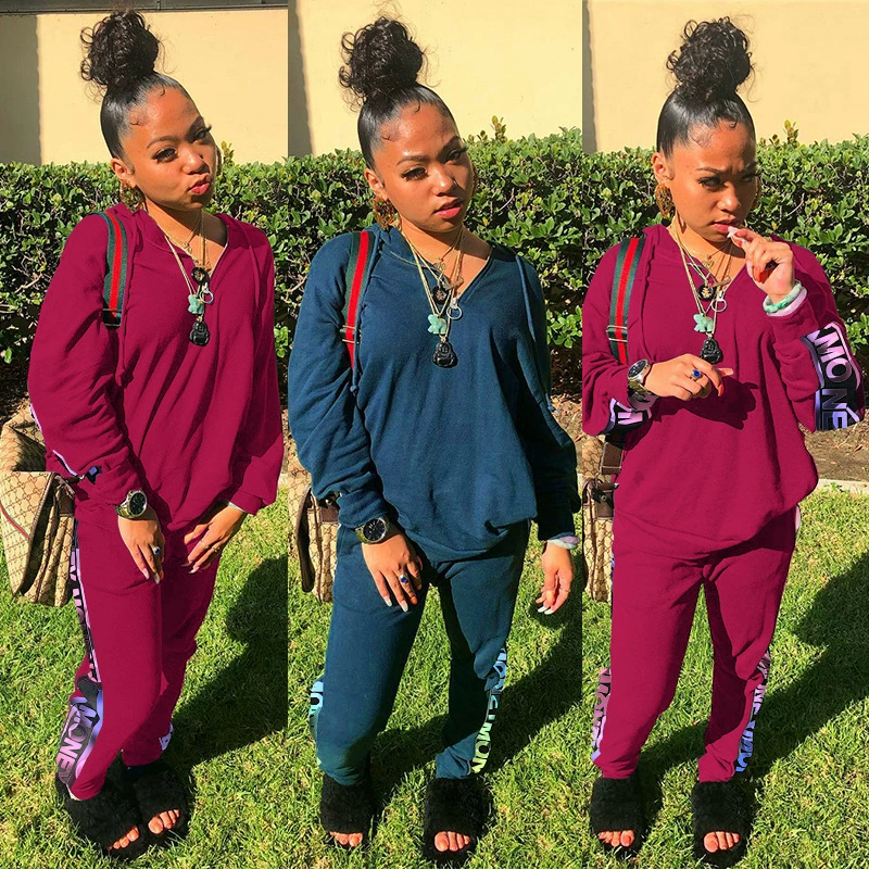 G8048 Европейская и американская Amazon осенне-зимняя новая модная повседневная женская однотонная спортивная шапка Yinhua, комплект из двух предметов