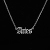 Glossy accessory, zodiac signs stainless steel with letters, necklace, pendant, chain for key bag 