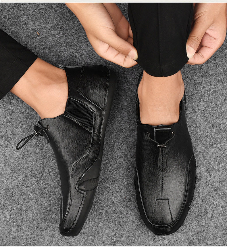 Giày sneaker nam da thật cỡ lớn, giày trắng mềm mũi tròn, gót thấp 1-3 cm — K2082 màu kaki, K2082 màu trắng, K2082 màu xám, K2082 màu đen chi tiết 21