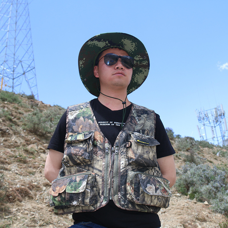 Foreign trade original single Good Goods three-color bionic camouflage hunting hunting vest vest photography fishing bird watching vest