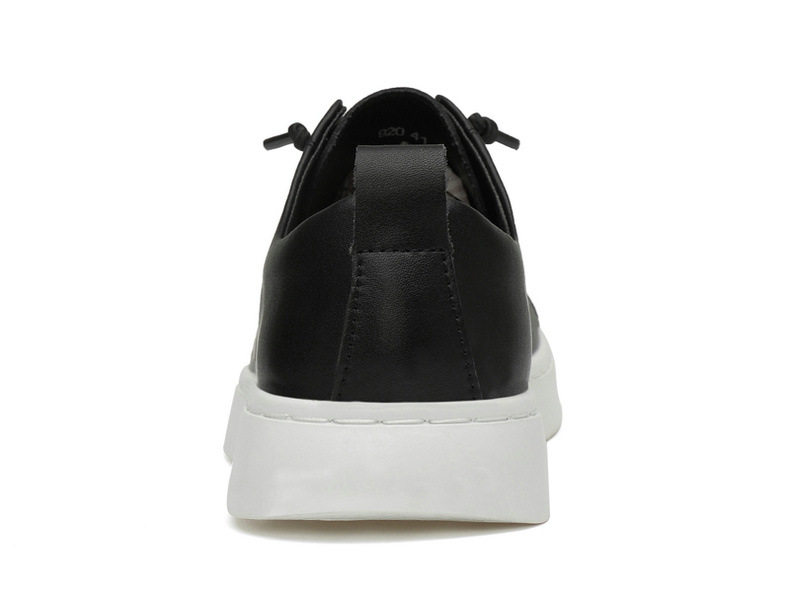 Giày sneaker nam da bò cổ thấp đế bệt, giày thể thao thoáng khí tăng chiều cao — S920 màu trắng, S920 đen chi tiết 35