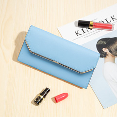 Factory Direct Sale Women's Long Wallet Genuine Leather Fashion Simple Tri-fold Handheld Bag Multifunctional Women's Money Clip