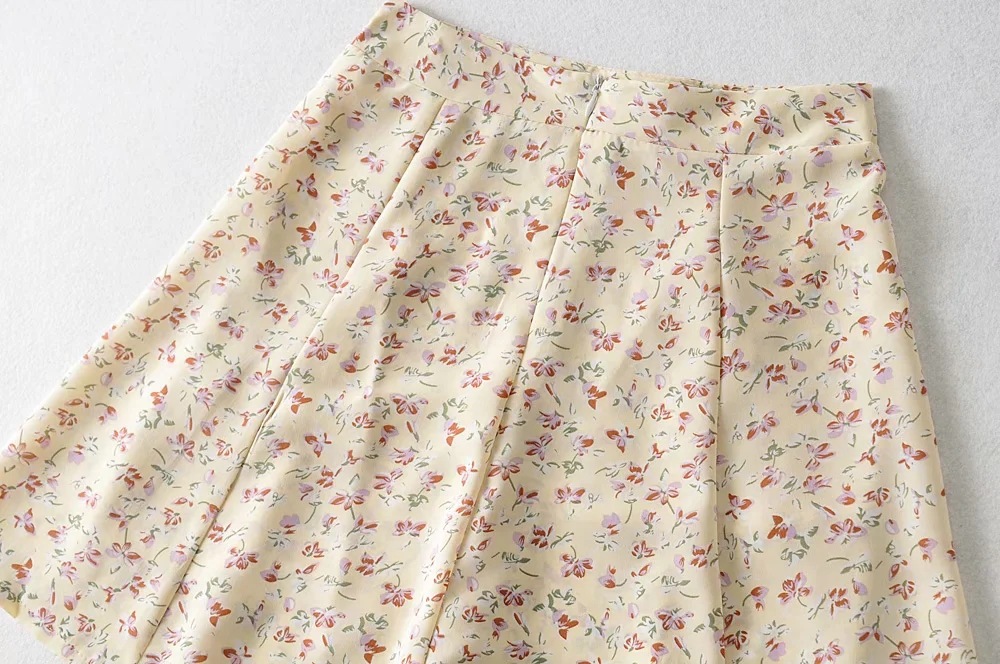 chiffon floral half-length skirt   NSAC14993